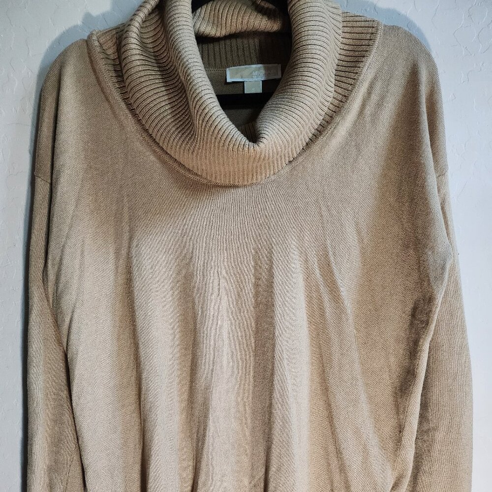 Michael Kors Sweater Fringed Turtleneck Women’s Size S Tan